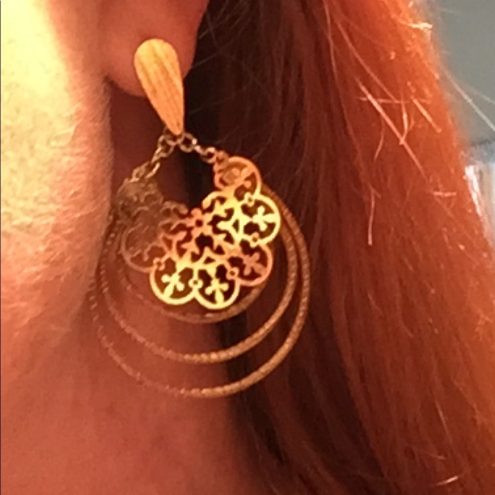 ‼️Sold Out‼️Art da Terra "Golden Grass" Dangle Earrings - Picture 4 of 7